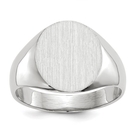 14K White Gold Signet Ring Size 6