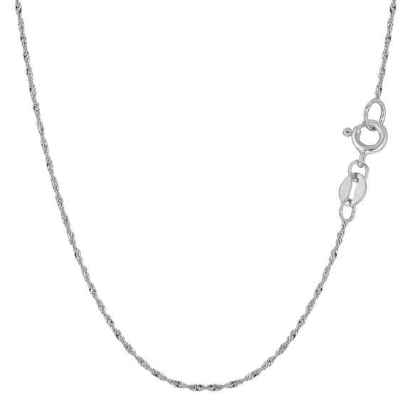 14K White Gold Singapore Necklace Chains 1MM-2MM, Real 14K Gold, Next Level Jewelry