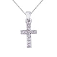 thumbnail image 1 of 14K White Gold Small Diamond Cross Pendant, 1 of 1