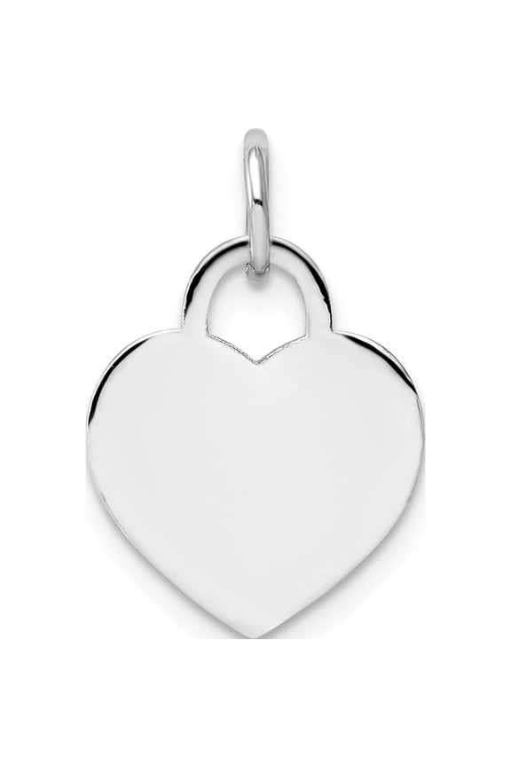 14K White Gold Small Engravable Heart (19 X 12) Made In United States xwm524/13