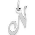 thumbnail image 1 of 14K White Gold Small Fancy Script Letter N Initial Charm Made In United States yc651n, 1 of 6