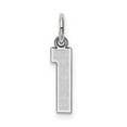thumbnail image 1 of 14K White Gold Small Satin Number 1 Charm, 1 of 1