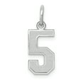 thumbnail image 1 of 14K White Gold Small Satin Number 5 Charm Pendant, 1 of 4