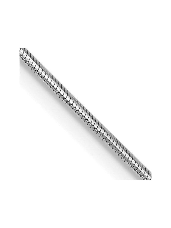14K White Gold Snake Chain Styles Necklace .8 mm Round 16 inch 0.8