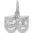 thumbnail image 1 of 14K White Gold Solid Comedy/Tragedy Charm (7 X 10) Made In United States k954, 1 of 6