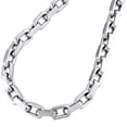 thumbnail image 1 of 14K White Gold Solid Handmade Rectangle Square Link Chain 5.75mm Necklace 24", 1 of 6