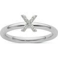 thumbnail image 1 of 14K White Gold Stackable Diamond Initial X Ringsize 7 - Jbsp, 1 of 5