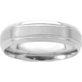 thumbnail image 1 of 14K White Gold Standard Comfort Fit Brush Satin Fancy Band (Size 7) Made In United States wb103s-7, 1 of 5