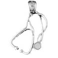 thumbnail image 1 of 14K White Gold Stethoscope Pendant - 29 mm, 1 of 3