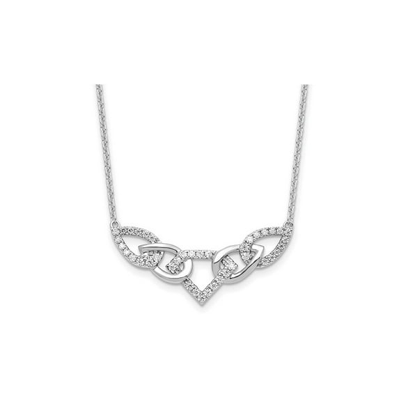 14K White Gold Teardrop Necklace with Lab-Grown Diamonds 1/2 Carat (Ctw) for Women