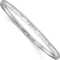 thumbnail image 1 of 14K White Gold Textured Flexible Bangle (7.5 X 4) Made In United States db695w, 1 of 5