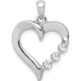 thumbnail image 1 of 14K White Gold Three Stone 1/4Ct. Diamond Heart Pendant Made In India pm4846-025-wa, 1 of 5