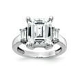 thumbnail image 1 of 14K White Gold Three Stone Engagement Ring Moissanite Size 7 (1.53 cttw.), 1 of 8