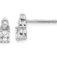 thumbnail image 1 of 14K White Gold Topaz And Diamond Post Earrings (9 X 4) Made In India xbs236, 1 of 5