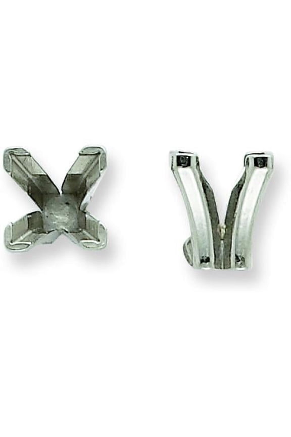 14K White Gold Tru-Seat 4 Prong Princess V-End Setting (3.50 To 8.00Mm)