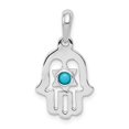 thumbnail image 1 of 14K White Gold Turquoise Chamseh Pendant, 1 of 1