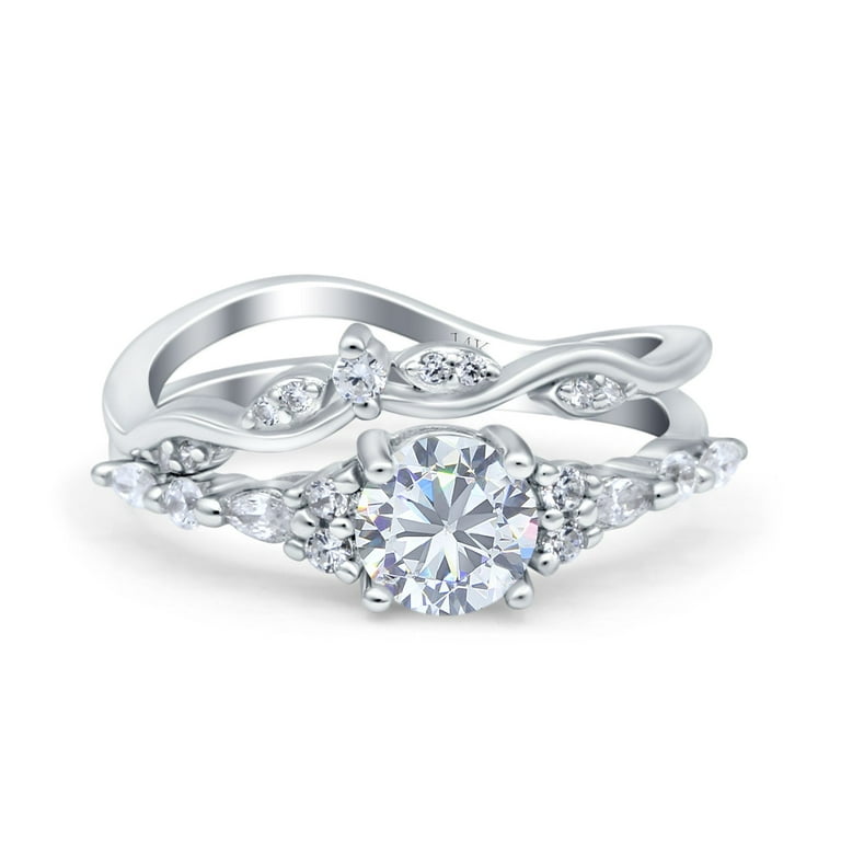 Vintage cubic zirconia engagement rings white gold online