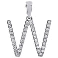 thumbnail image 1 of 14K White Gold Unisex Diamond Initial Pendant Block Font Letters 0.28 Ct. | W, 1 of 3