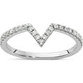 thumbnail image 1 of 14K White Gold V-Shape Diamond Ring Guard (Size 7) Made In India rm4297-025-wa, 1 of 6