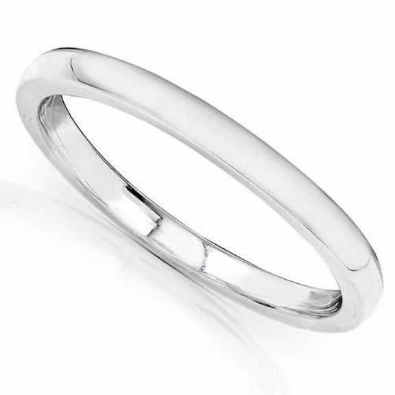 14K White Gold Wedding Band 1.7mm, Size 5.5