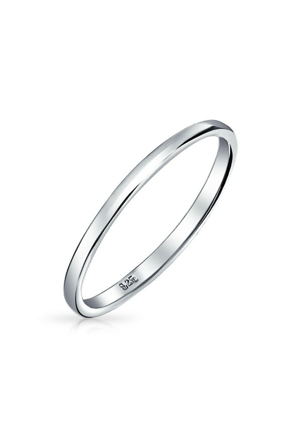 14K White Gold over Sterling Silver Wedding Band Ring