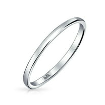 14K White Gold over Sterling Silver Wedding Band Ring