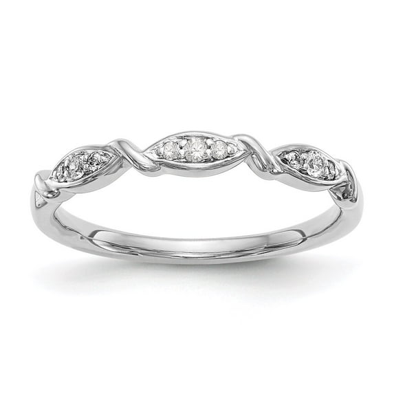 14K White Gold Wedding Diamond Round Ring Band