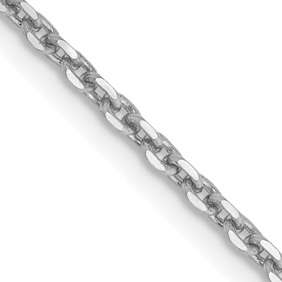 14K White Gold Wg 1.65mm D/C Cable Chain (30 X 1.65) Made In Peru pen149-30