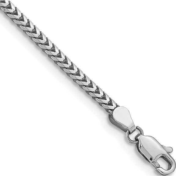 Jewelry by Sweet Pea 14K White Gold 8 inch 2.5mm Franco with Lobster Clasp Bracelet