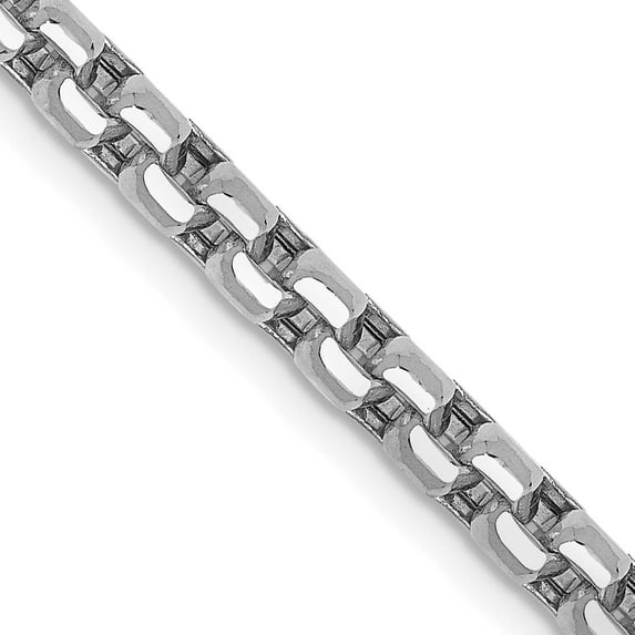 14K White Gold Wg 3.6mm Semi-Solid Round Box Chain (20 X 3.6) bc191-20