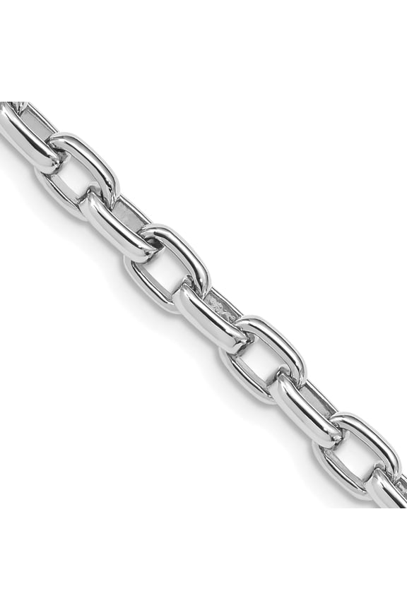 14K White Gold Wg 5mm Fancy Link Hand Polished Chain (8.5 X 5) Made In Peru wlk685-8.5