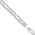 thumbnail image 1 of 14K White Gold Wg 7.5mm Flat Figaro Chain (8 X 7.5) Made In South Africa wfig200-8, 1 of 4