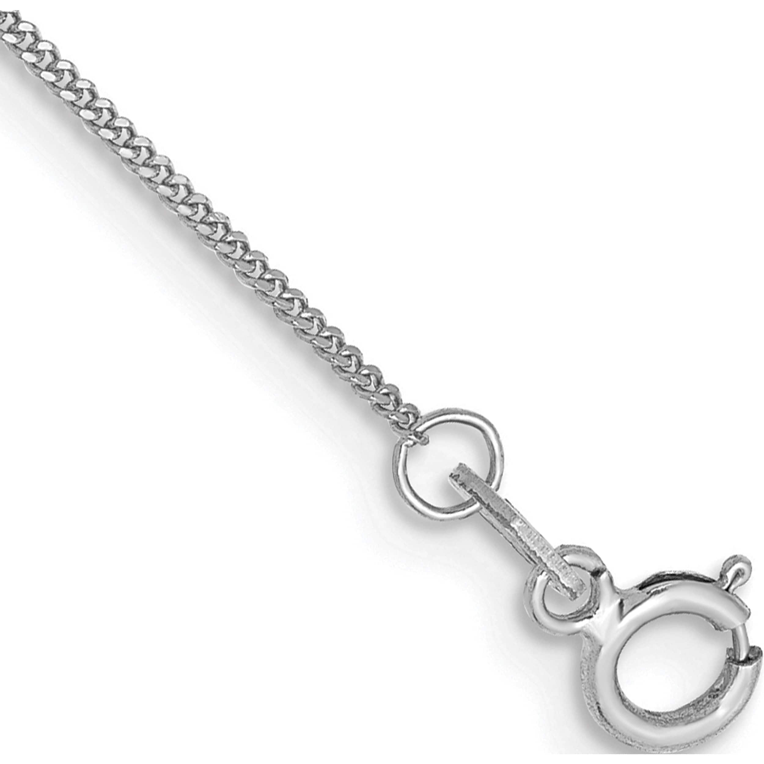 14K White Gold Wg .9mm Curb Chain Anklet (10 X 0.9) Made In South Africa pen99-10