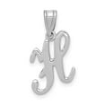 thumbnail image 1 of 14K White Gold White Gold Script Letter H Initial Pendant, 1 of 1