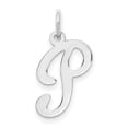 thumbnail image 1 of 14K White Gold White Gold Script Letter P Initial Charm, 1 of 1