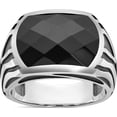 thumbnail image 1 of 14K White Gold With Black Rhodium Ibgoodman Men's Onyx Complete Ringsize 10 - Jbsp, 1 of 4