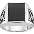 thumbnail image 1 of 14K White Gold With Black Rhodium Ibgoodman Men's Onyx Complete Ringsize 10 (Width 12.49) - Jbsp, 1 of 5