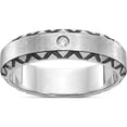 thumbnail image 1 of 14K White Gold With Black Rhodium Ibgoodman Men's Satin Diamond Complete Ringsize 10 - Jbsp, 1 of 5
