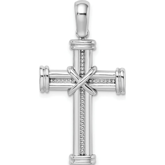 14K White Gold With X In Center Of Cross Charm (37.95 20.3) Made United States k9735w
