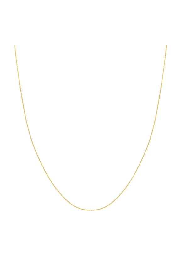 14K White Gold Women's 16" 0.80mm Diamond Cut Open Cable Chain Necklace