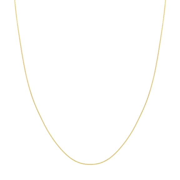 14K White Gold Women's 16" 0.80mm Diamond Cut Open Cable Chain Necklace