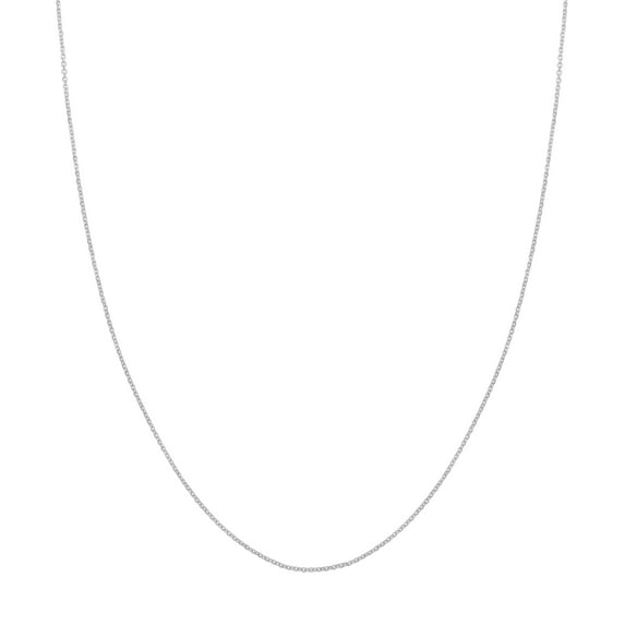 14K White Gold Women's 16" 1.05mm Diamond Cut Open Cable Chain Necklace with 030 Gauge and Lobster Lock Quality Tag