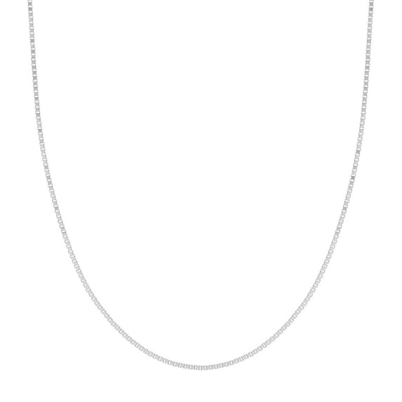 14K White Gold Women's 16" 1.20mm Box Chain Necklace with 086 Gauge and Lobster Lock Quality Tag