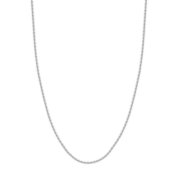 14K White Gold Women's 20" 2.90mm Hollow Rope Chain Necklace