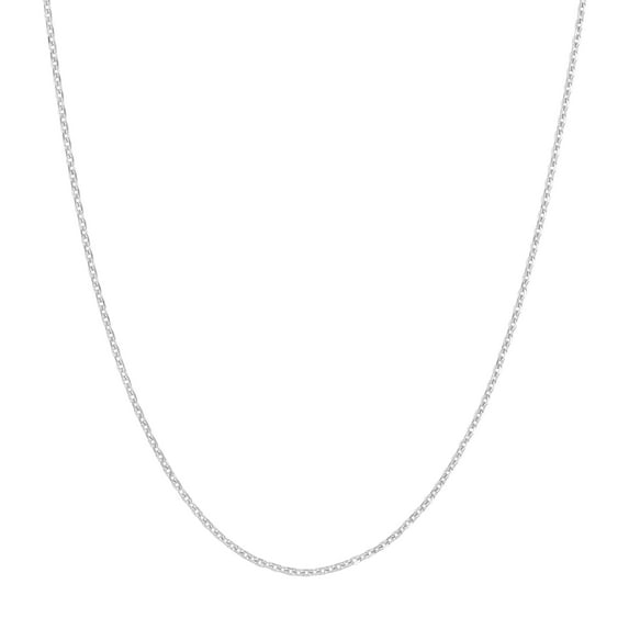 14K White Gold Women's 24" 0.80mm Diamond Cut Cable Chain Necklace with 025 Gauage and a 5mm Spring Ring Quality Tag