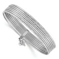 thumbnail image 1 of 14K White Gold bracelet Bangle 1 mm WG Diamond-cut Slip On 7 Bangles, 1 of 2