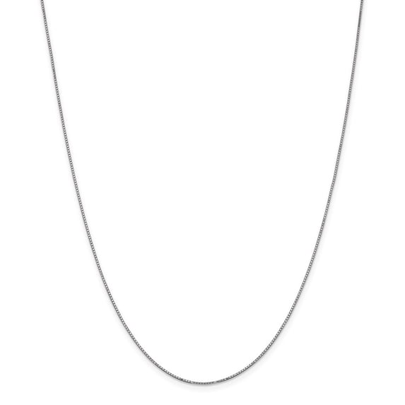 14K White Gold bracelet Box chain 16 in 0.9 mm WG .90mm
