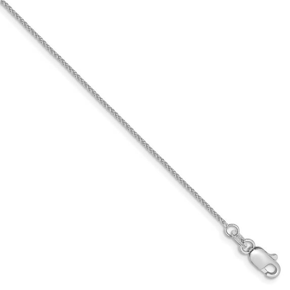 14K White Gold bracelet Chain style Spiga (Wheat) Pendant 6 in 0.8 mm