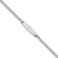 thumbnail image 1 of 14K White Gold bracelet ID Link, 7 in 7.5 mm 3.5 WG Polished Soft Diamond Shape with Semi-SolSoft Cu, 1 of 3