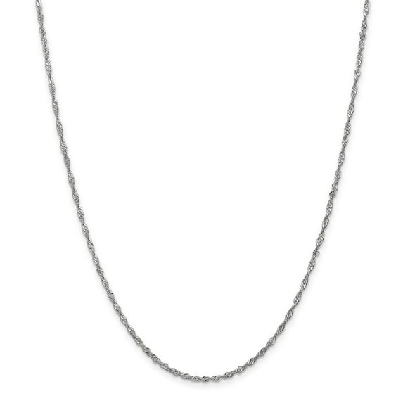 14K White Gold bracelet Singapore chain 20 in 1.7 mm